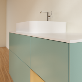 Тумба под раковину Villeroy & Boch Finion 120х50,1 см с подсветкой МДФ оливковый матовый лак/стекло белое матовое F401HFGM