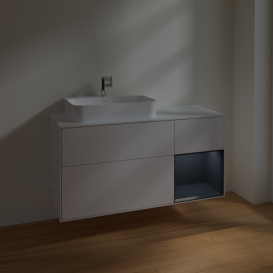 Тумба под раковину Villeroy & Boch Finion 120х50,1 см с подсветкой МДФ глянцевый белый лак/стекло белое матовое F401HGGF