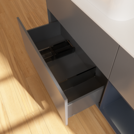 Тумба под раковину Villeroy & Boch Finion 120х50,1 см с подсветкой МДФ антрацит матовый лак/стекло белое матовое F401HGGK