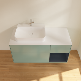 Тумба под раковину Villeroy & Boch Finion 120х50,1 см с подсветкой МДФ оливковый матовый лак/стекло белое матовое F401HGGM