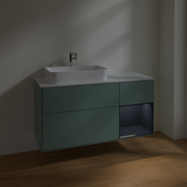 Тумба под раковину Villeroy & Boch Finion 120х50,1 см с подсветкой МДФ оливковый матовый лак/стекло белое матовое F401HGGM