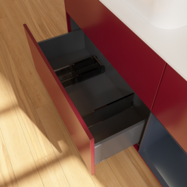 Тумба под раковину Villeroy & Boch Finion 120х50,1 см с подсветкой МДФ пион матовый лак/стекло белое матовое F401HGHB