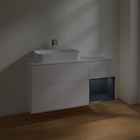 Тумба под раковину Villeroy & Boch Finion 120х50,1 см с подсветкой МДФ белый матовый лак/стекло белое матовое F401HGMT