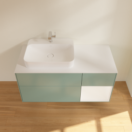 Тумба под раковину Villeroy & Boch Finion 120х50,1 см с подсветкой МДФ оливковый матовый лак/стекло белое матовое F401MTGM