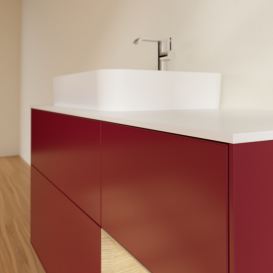 Тумба под раковину Villeroy & Boch Finion 120х50,1 см с подсветкой МДФ пион матовый лак/стекло белое матовое F401PCHB