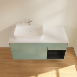 Тумба под раковину Villeroy & Boch Finion 120х50,1 см с подсветкой МДФ оливковый матовый лак/стекло белое матовое F401PDGM