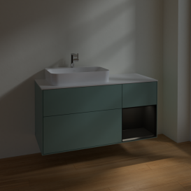 Тумба под раковину Villeroy & Boch Finion 120х50,1 см с подсветкой МДФ оливковый матовый лак/стекло белое матовое F401PDGM