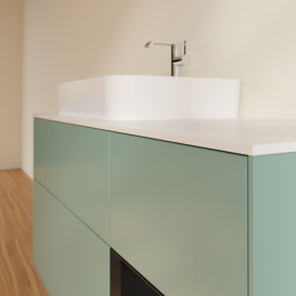 Тумба под раковину Villeroy & Boch Finion 120х50,1 см с подсветкой МДФ оливковый матовый лак/стекло белое матовое F401PDGM