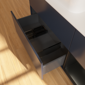 Тумба под раковину Villeroy & Boch Finion 120х50,1 см с подсветкой МДФ темно-синий матовый лак/стекло белое матовое F401PDHG