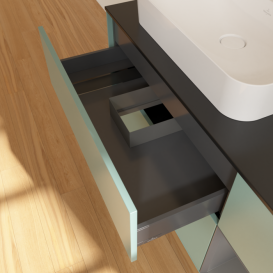 Тумба под раковину Villeroy & Boch Finion 120х50,1 см с подсветкой МДФ оливковый матовый лак/стекло черное матовое F402GKGM