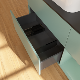 Тумба под раковину Villeroy & Boch Finion 120х50,1 см с подсветкой МДФ оливковый матовый лак/стекло черное матовое F402GMGM