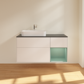 Тумба под раковину Villeroy & Boch Finion 120х50,1 см с подсветкой МДФ белый матовый лак/стекло белое матовое F402GMMT