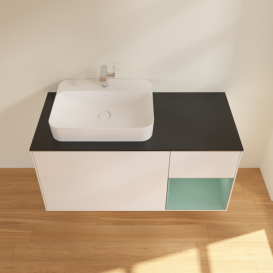 Тумба под раковину Villeroy & Boch Finion 120х50,1 см с подсветкой МДФ белый матовый лак/стекло белое матовое F402GMMT