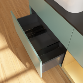 Тумба под раковину Villeroy & Boch Finion 120х50,1 см с подсветкой МДФ оливковый матовый лак/стекло черное матовое F402HFGM