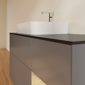 Тумба под раковину Villeroy & Boch Finion 120х50,1 см с подсветкой МДФ антрацит матовый лак/стекло черное матовое F402PCGK