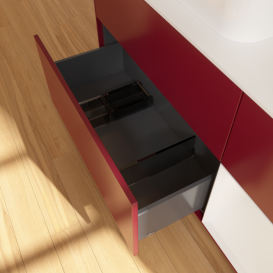 Тумба под раковину Villeroy & Boch Finion 120х50,1 см с подсветкой МДФ пион матовый лак/стекло белое матовое G401GFHB