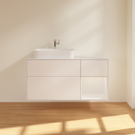 Тумба під раковину Villeroy & Boch Finion 120х50,1 см із підсвічуванням МДФ білий матовий лак/скло біле матове G401GFMT