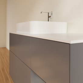 Тумба под раковину Villeroy & Boch Finion 120х50,1 см с подсветкой МДФ антрацит матовый лак/стекло белое матовое G401GKGK