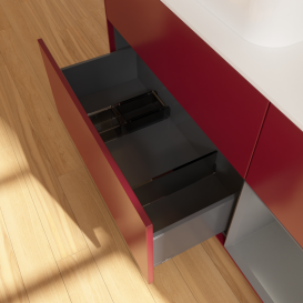 Тумба під раковину Villeroy & Boch Finion 120х50,1 см із підсвічуванням МДФ півонія матовий лак/скло біле матове G401GKHB