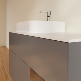 Тумба под раковину Villeroy & Boch Finion 120х50,1 см с подсветкой МДФ антрацит матовый лак/стекло белое матовое G401GNGK