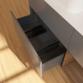 Тумба под раковину Villeroy & Boch Finion 120х50,1 см с подсветкой МДФ антрацит матовый лак/стекло белое матовое G401GNGK