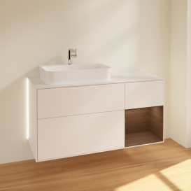 Тумба под раковину Villeroy & Boch Finion 120х50,1 см с подсветкой МДФ белый матовый лак/стекло белое матовое G401GNMT