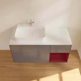 Тумба под раковину Villeroy & Boch Finion 120х50,1 см с подсветкой МДФ антрацит матовый лак/стекло белое матовое G401HBGK