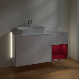 Тумба под раковину Villeroy & Boch Finion 120х50,1 см с подсветкой МДФ белый матовый лак/стекло белое матовое G401HBMT