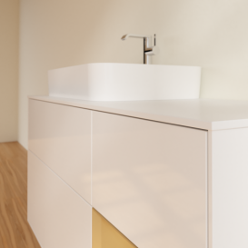 Тумба под раковину Villeroy & Boch Finion 120х50,1 см с подсветкой МДФ глянцевый белый лак/стекло белое матовое G401HFGF