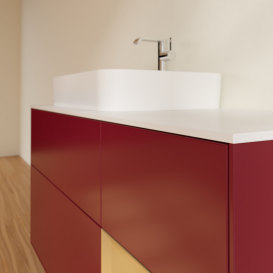 Тумба под раковину Villeroy & Boch Finion 120х50,1 см с подсветкой МДФ пион матовый лак/стекло белое матовое G401HFHB