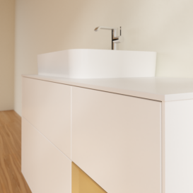 Тумба под раковину Villeroy & Boch Finion 120х50,1 см с подсветкой МДФ белый матовый лак/стекло черное матовое G401HFMT