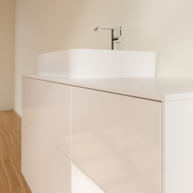 Тумба під раковину Villeroy & Boch Finion 120х50,1 см із підсвічуванням МДФ білий глянцевий лак/скло біле матове G401MTGF