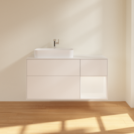 Тумба под раковину Villeroy & Boch Finion 120х50,1 см с подсветкой МДФ белый матовый лак/стекло белое матовое G401MTMT