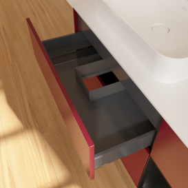 Тумба под раковину Villeroy & Boch Finion 120х50,1 см с подсветкой МДФ пион матовый лак/стекло белое матовое G401PDHB