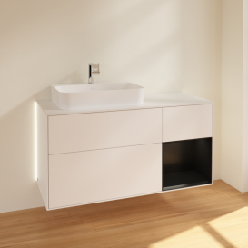 Тумба под раковину Villeroy & Boch Finion 120х50,1 см с подсветкой МДФ белый матовый лак/стекло белое матовое G401PDMT