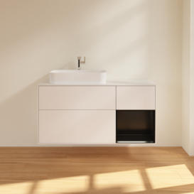 Тумба под раковину Villeroy & Boch Finion 120х50,1 см с подсветкой МДФ белый матовый лак/стекло белое матовое G401PDMT