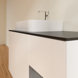 Тумба под раковину Villeroy & Boch Finion 120х50,1 см с подсветкой МДФ белый матовый лак/стекло черное матовое G402GKMT