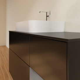 Тумба под раковину Villeroy & Boch Finion 120х50,1 см с подсветкой МДФ черный матовый лак/стекло черное матовое G402GKPD