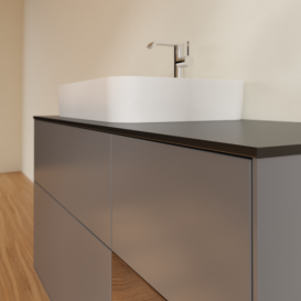 Тумба під раковину Villeroy & Boch Finion 120х50,1 см із підсвічуванням МДФ антрацит матовий лак/скло чорне матове G402GNGK