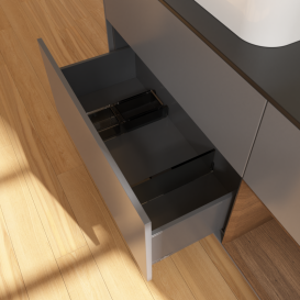 Тумба під раковину Villeroy & Boch Finion 120х50,1 см із підсвічуванням МДФ антрацит матовий лак/скло чорне матове G402GNGK