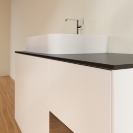 Тумба под раковину Villeroy & Boch Finion 120х50,1 см с подсветкой МДФ белый матовый лак/стекло черное матовое G402GNMT