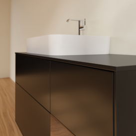 Тумба под раковину Villeroy & Boch Finion 120х50,1 см с подсветкой МДФ черный матовый лак/стекло черное матовое G402GNPD