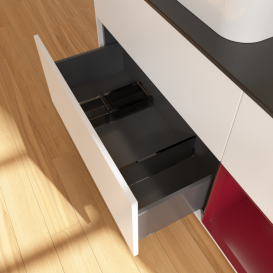 Тумба под раковину Villeroy & Boch Finion 120х50,1 см с подсветкой МДФ белый матовый лак/стекло черное матовое G402HBMT