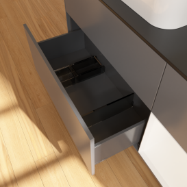 Тумба под раковину Villeroy & Boch Finion 120х50,1 см с подсветкой МДФ антрацит матовый лак/стекло черное матовое G402MTGK