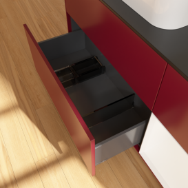 Тумба под раковину Villeroy & Boch Finion 120х50,1 см с подсветкой МДФ пион матовый лак/стекло черное матовое G402MTHB