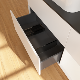 Тумба под раковину Villeroy & Boch Finion 120х50,1 см с подсветкой МДФ белый матовый лак/стекло черное матовое G402MTMT