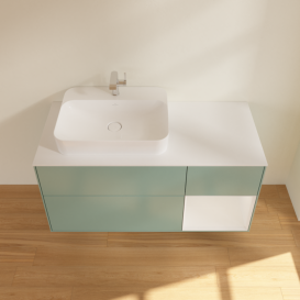 Тумба под раковину Villeroy & Boch Finion 120х50,1 см с подсветкой МДФ оливковый матовый лак/стекло белое матовое G401GFGM