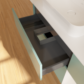 Тумба под раковину Villeroy & Boch Finion 120х50,1 см с подсветкой МДФ оливковый матовый лак/стекло белое матовое G401GFGM