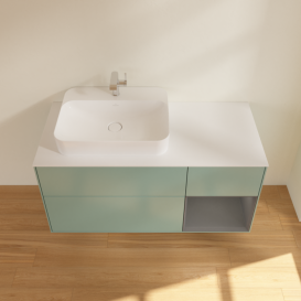 Тумба под раковину Villeroy & Boch Finion 120х50,1 см с подсветкой МДФ оливковый матовый лак/стекло белое матовое G401GKGM