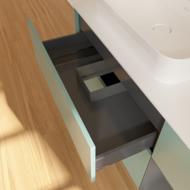 Тумба под раковину Villeroy & Boch Finion 120х50,1 см с подсветкой МДФ оливковый матовый лак/стекло белое матовое G401GKGM